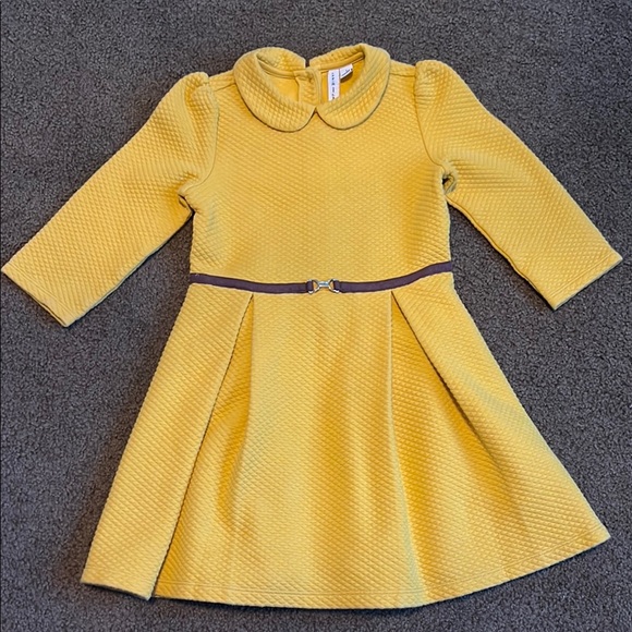 Janie and Jack Mustard Quilted Dress size 7 - Picture 1 of 4